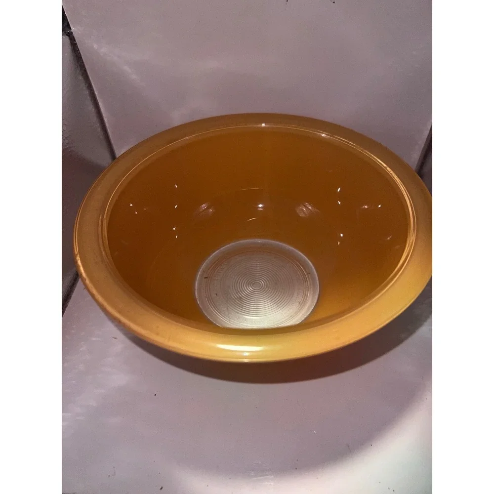 Vintage Pyrex Pink and Yellow Glass Mixing Bowl 6.25 Inch‎ Made in USA